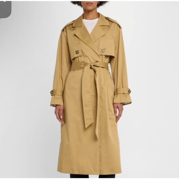 Favorite Daughter Jackets & Blazers - FAVORITE DAUGHTER The Charles Tie Waist Double Breasted Trench Coat